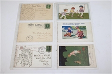Seventy Eight (78) Various Early 1900's Laminated Golf Themed Post Cards