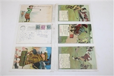 Seventy Eight (78) Various Early 1900's Laminated Golf Themed Post Cards