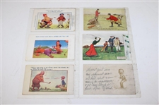 Seventy Eight (78) Various Early 1900's Laminated Golf Themed Post Cards