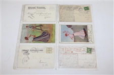 Seventy Eight (78) Various Early 1900's Laminated Golf Themed Post Cards