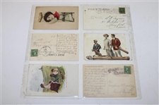 Seventy Eight (78) Various Early 1900's Laminated Golf Themed Post Cards