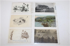 Seventy (70) Various Early 1900's Laminated Golf Themed Post Cards