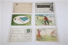 Seventy (70) Various Early 1900's Laminated Golf Themed Post Cards