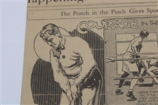 Two (2) Bobby Jones Original Newspaper Articles Featuring Post-Swing & Putting Drawings