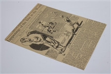 Two (2) Bobby Jones Original Newspaper Articles Featuring Post-Swing & Putting Drawings