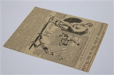 Two (2) Bobby Jones Original Newspaper Articles Featuring Post-Swing & Putting Drawings
