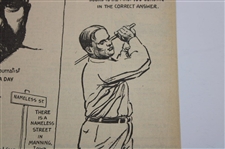 Two (2) Bobby Jones Original Newspaper Articles Featuring Post-Swing & Putting Drawings