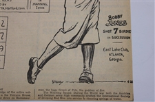 Two (2) Bobby Jones Original Newspaper Articles Featuring Post-Swing & Putting Drawings