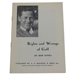 Rights And Wrongs of Golf Bobby Jones Booklet