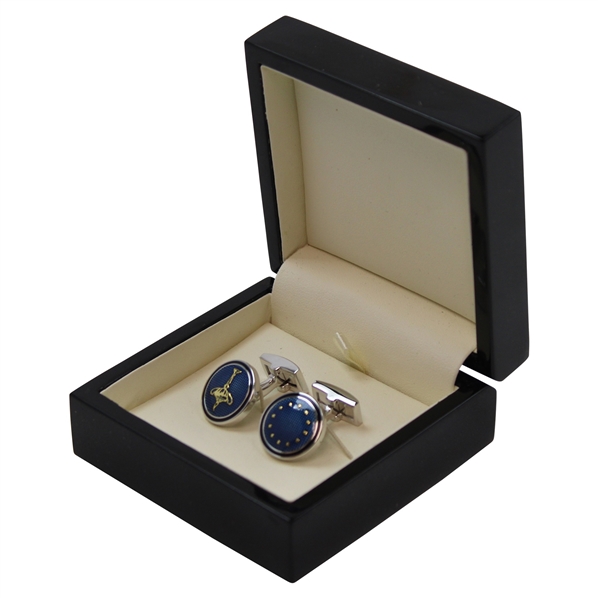 2016 Ryder Cup Hazeltine Presentation Enamel & Chrome Plated Round Cufflinks