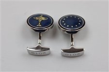 2016 Ryder Cup Hazeltine Presentation Enamel & Chrome Plated Round Cufflinks