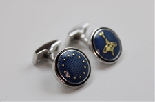 2016 Ryder Cup Hazeltine Presentation Enamel & Chrome Plated Round Cufflinks