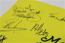 Scheffler, Watson & Seventeen (17) Masters Champions Signed Undated Masters Flag JSA ALOA