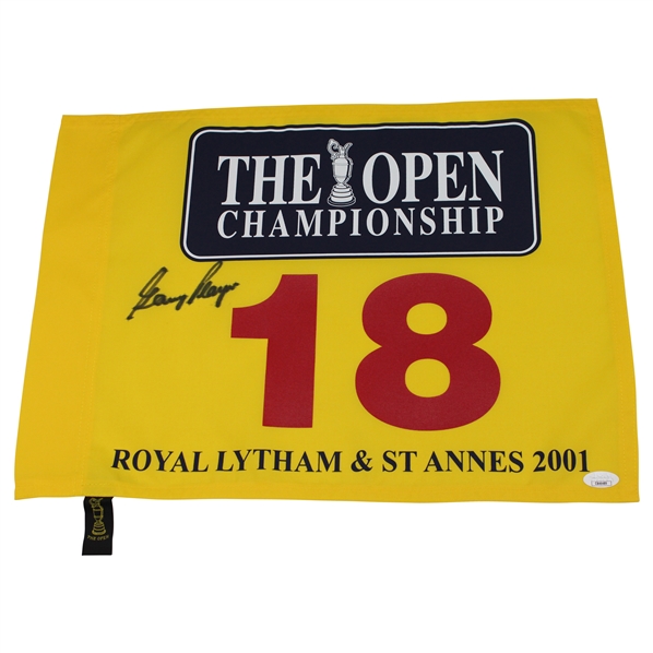 Gary Player Signed 2001 THE OPEN at Royal Lytham & St. Annes Flag  JSA COA