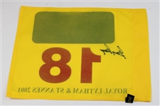 Gary Player Signed 2001 THE OPEN at Royal Lytham & St. Annes Flag  JSA COA