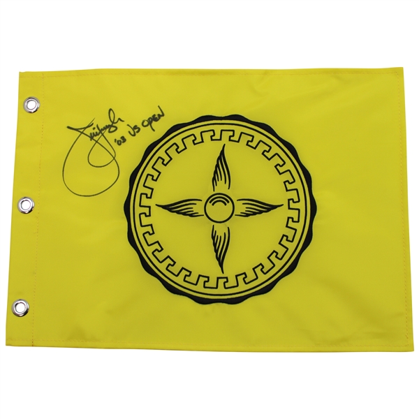 Jim Furyk Signed Olympia Fields Yellow Screen Flag - Site of 2003 US Open Win JSA ALOA