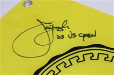 Jim Furyk Signed Olympia Fields Yellow Screen Flag - Site of 2003 US Open Win JSA ALOA