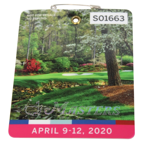 2020 Masters Tournament SERIES Badge #S01663 - Dustin Johnson Winner