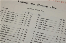1963 Masters Tournament Friday & Saturday Pairing Sheets - Jack's First Masters Win