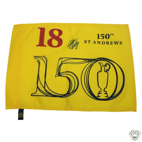 John Daly Signed 2022 OPEN Championship at St Andrews Yellow Flag JSA ALOA