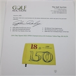John Daly Signed 2022 OPEN Championship at St Andrews Yellow Flag JSA ALOA