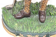 Two (2) Painted Cast Iron Male Golfer & Lady Golfer Doorstops