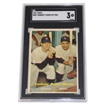 1957 Topps #47 Yankees Power Hitters Mickey Mantle & Yogi Berra Card SGC Very Good 3 #2608584