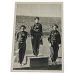 1932 Olympics Swedish Card with Mildred Diedrikson (Babe Zaharias) Atop the Podium