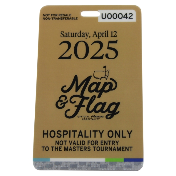 2025 Masters Map & Flag Official Hospitality Only Saturday Badge #U00042 - Rory Career Grand Slam!
