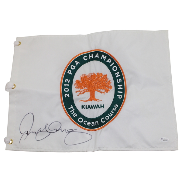 Rory McIlroy Signed 2012 PGA at Kiawah The Ocean Course Embroidered White Flag JSA #K87900