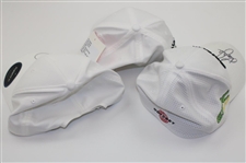 Adam Scott & Lee Janzen Signed Personal White Hats w/Chris Kirk Personal White Hat JSA ALOA