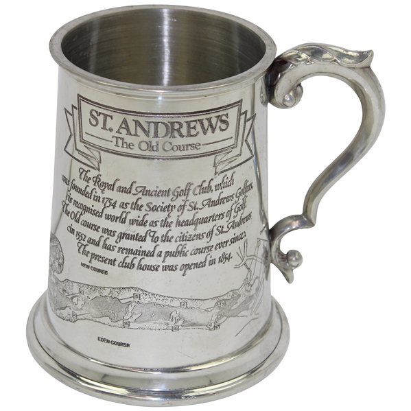 St. Andrews The Old Course Course Layout/Scorecard Pewter Golf Tankard - Made in England