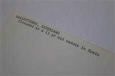 Three (3) Seve Ballesteros Wire Photos - 13yr Old Caddie, Green Notepad & Missed Putt