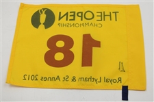 Ernie Els Signed 2012 Open Championship at Royal Lytham & St. Annes Flag JSA ALOA