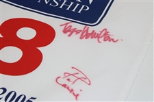 Lyle, Lawrie & Hamilton Signed 2005 Open Championship at St. Andrews Screen Flag JSA ALOA