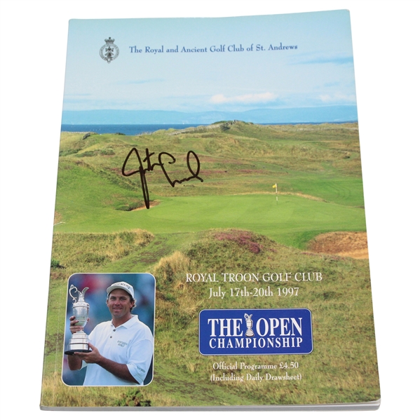 Justin Leonard Signed 1997 Open Championship at Royal Troon Program JSA ALOA