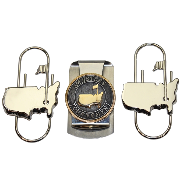 Masters Silver & Gold Tone Undated Clip w/Two (2) Masters Silver Tone Logo Clips