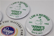 Arnie's Army', 'I Support Hootie', 'Jodie Mudd '83 Masters' & 'Kroger Masters the Masters Party' Buttons