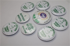 Arnie's Army', 'I Support Hootie', 'Jodie Mudd '83 Masters' & 'Kroger Masters the Masters Party' Buttons