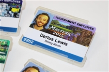 Six (6) Masters Tournament Dining Room Employee Badges w/Three (3) White w/Green Name Tags