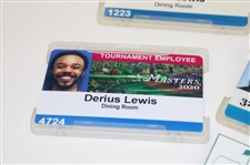 Six (6) Masters Tournament Dining Room Employee Badges w/Three (3) White w/Green Name Tags
