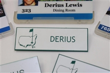 Six (6) Masters Tournament Dining Room Employee Badges w/Three (3) White w/Green Name Tags