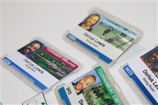Six (6) Masters Tournament Dining Room Employee Badges w/Three (3) White w/Green Name Tags