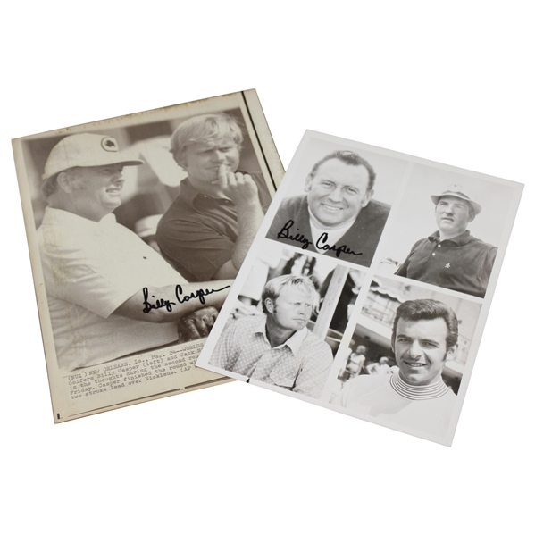 Billy Casper Signed Two Wire/Press Photos JSA ALOA