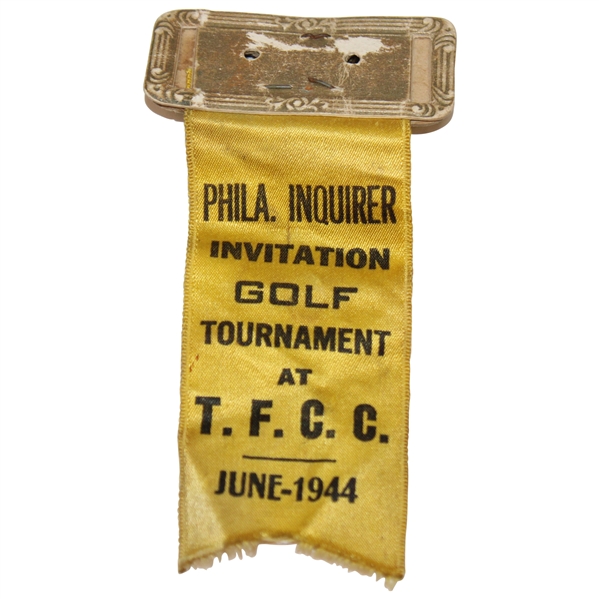 1944 Philadelphia Inquirer Invitation Golf Tournament at T.F.C.C. Ribbon