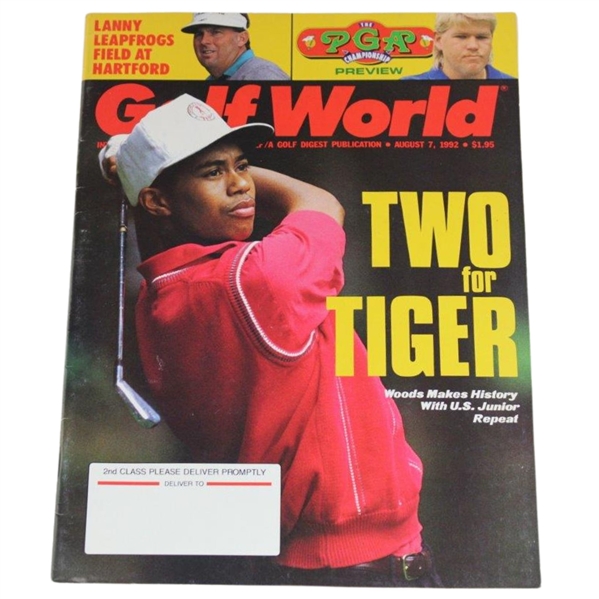 1992 Golf World Tiger Woods Cover Magazine - August 7th