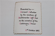 Bernard Gallagher's Auchterarder GC Edinburgh Crystal Centenary Dinner Gifted Decanter in Box
