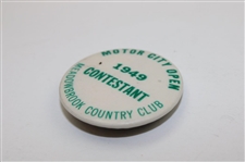 1949 Motor City Open at Meadowbrook Contestant Badge - Middlecoff & Mangrum Record 11 Hole Playoff