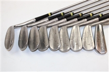 Geo Nicoll Pin Splitter Irons Stainless Steel Levenlife Scotland Howitzer 2,3,4,5,6,7,7X Original Red Leather