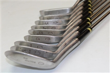 Geo Nicoll Pin Splitter Irons Stainless Steel Levenlife Scotland Howitzer 2,3,4,5,6,7,7X Original Red Leather